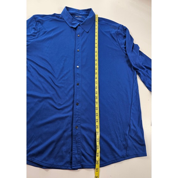 Calvin klein performance size XL snap button up long sleeve blue career casual ^ - Picture 6 of 7